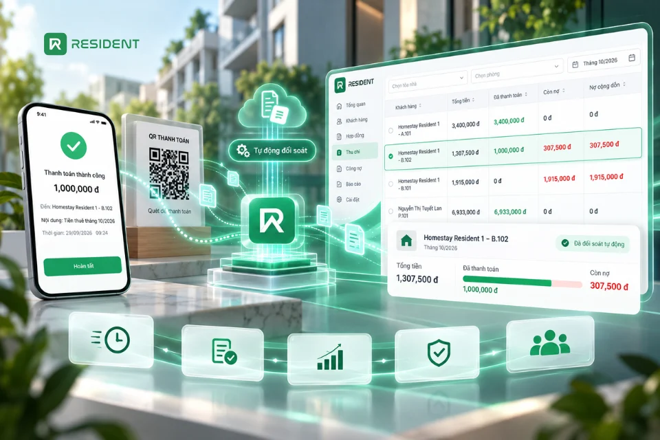 Resident giúp chủ nhà tự động gạch nợ tiền phòng như thế nào?