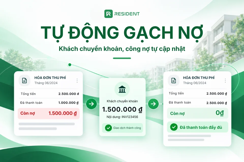 Tự động gạch nợ: Khách chuyển khoản, công nợ tự cập nhật