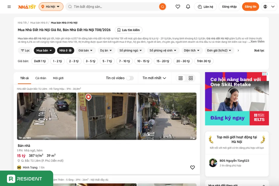 Web tìm phòng trọ Nhà Tốt – Chợ Tốt