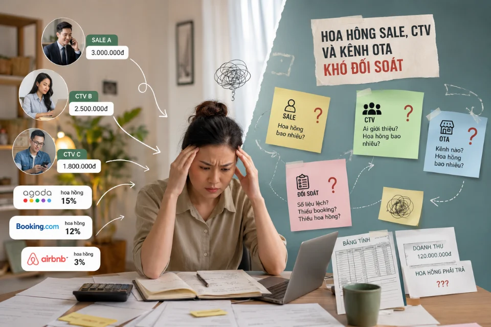 Hoa hồng sale, CTV và kênh OTA khó đối soát