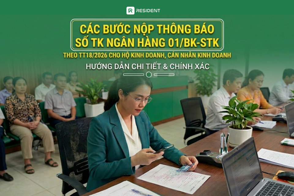 Các bước nộp thông báo số tài khoản ngân hàng