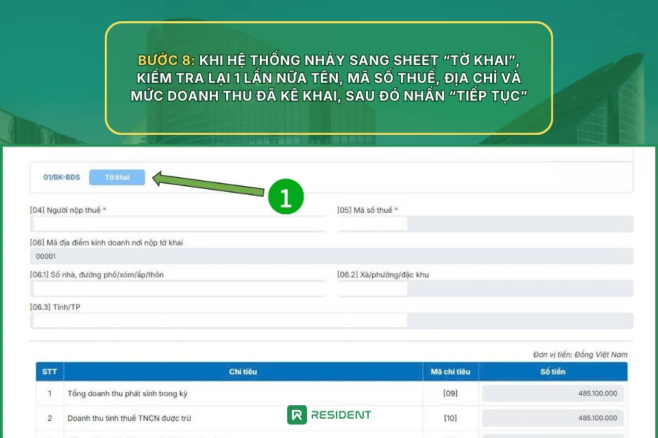 Bước 8: Kiểm tra và nộp tờ khai