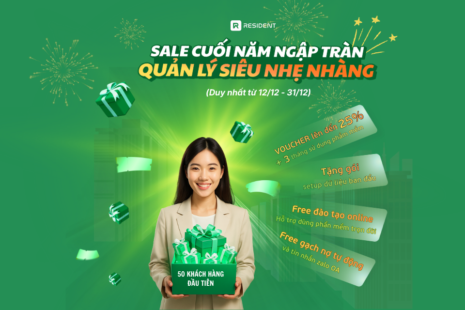 Resident ưu đãi đặc biệt với ba combo linh hoạt đáp ứng mọi nhu cầu quản lý của chủ nhà