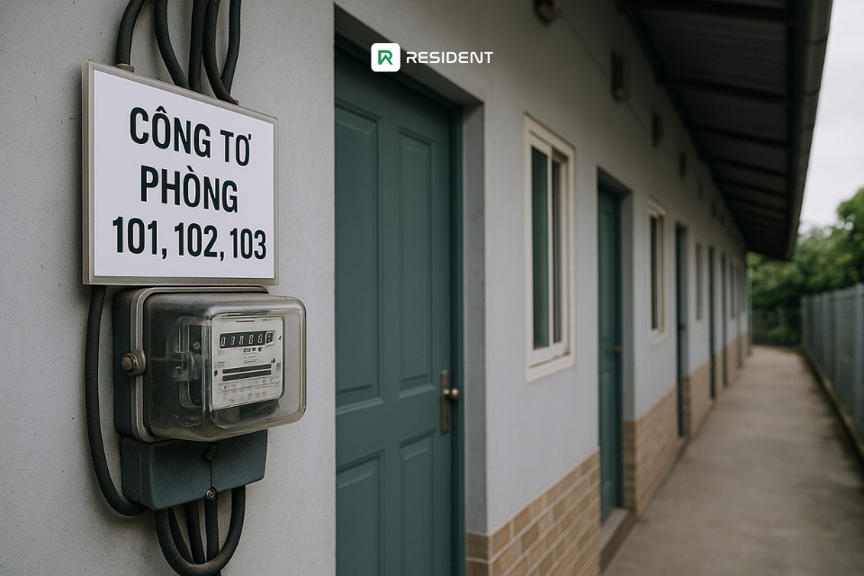Dùng chung công tơ điện nước cho nhiều phòng