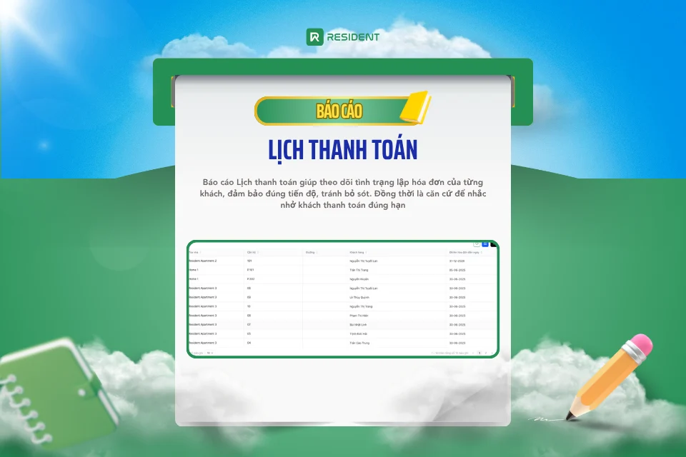 Báo cáo lịch thanh toán