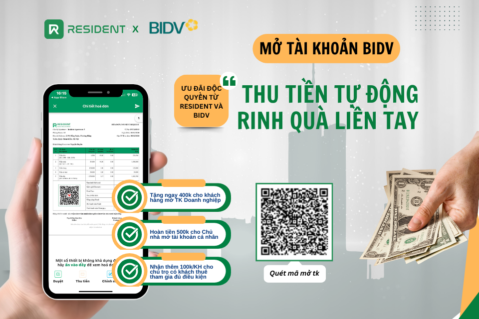 Mở tài khoản BIDV: Thu tiền tự động, rinh quà tiền tay