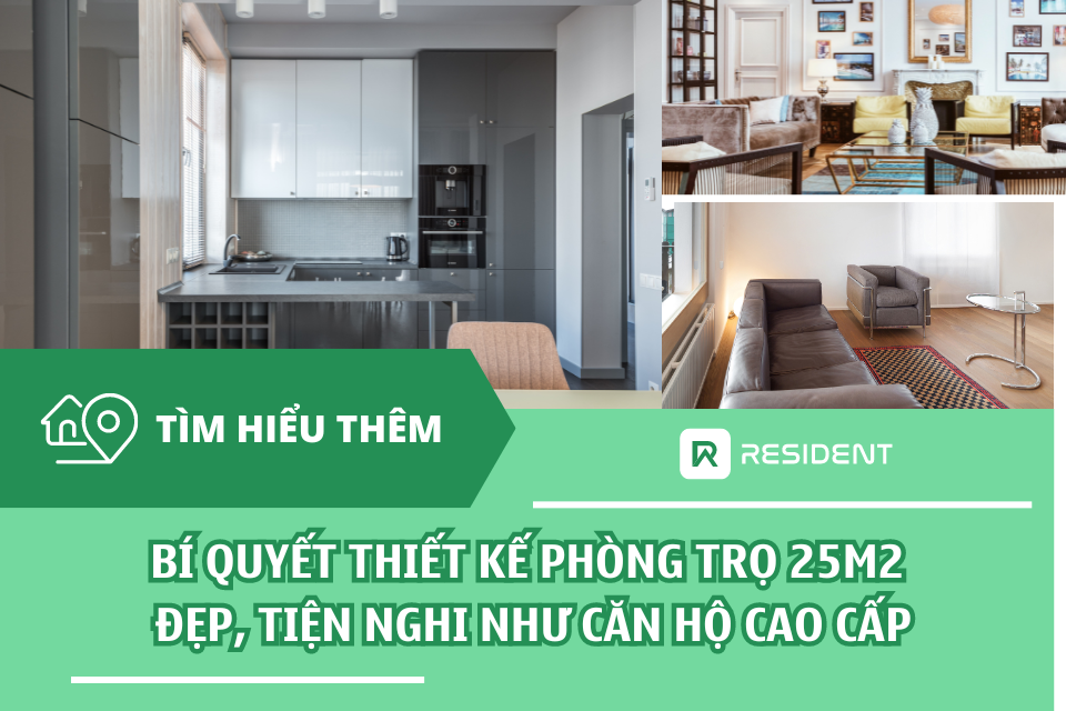 Bí quyết thiết kế phòng trọ 25m2 đẹp, tiện nghi như căn hộ cao cấp