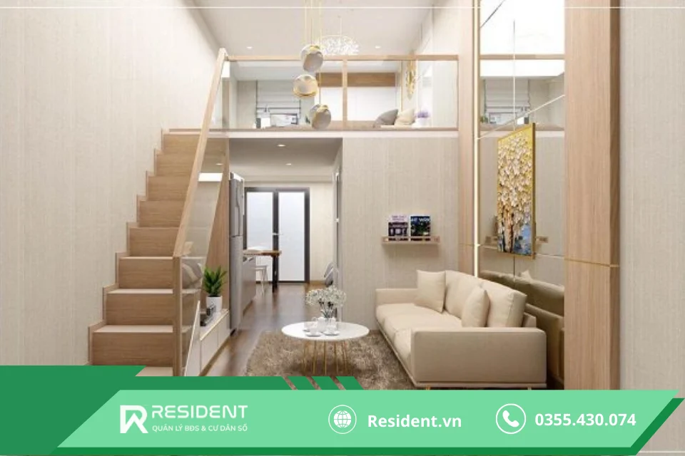 Thiết kế phòng trọ có gác lửng dễ thương thích hợp cho những bạn nữ nhí nhảnh