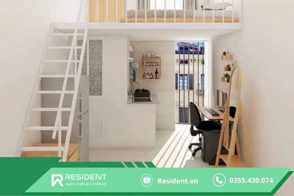 Thiết kế phòng trọ 20m2 sử dụng không gian một cách thông minh và hiệu quả.