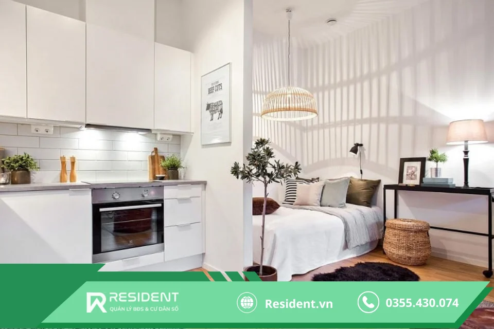 Thiết kế phòng trọ 20m2 hiện đại