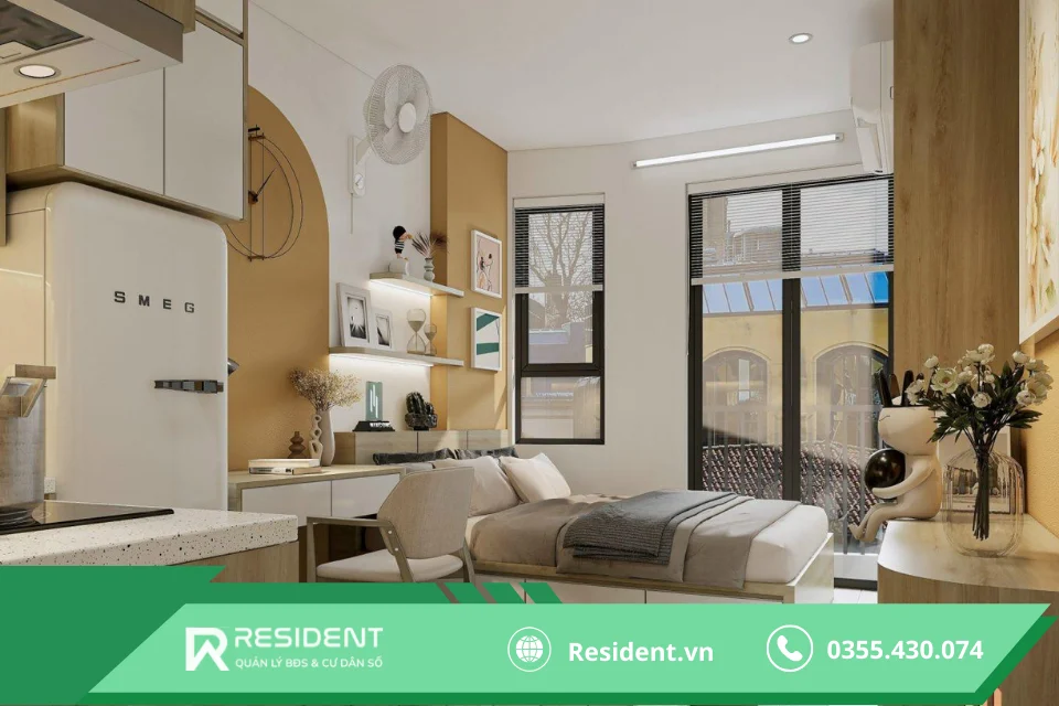 Thiết kế phòng trọ 20m2 sử dụng các vật dụng nội thất đa năng, giúp tiết kiệm không gian một cách tối đa