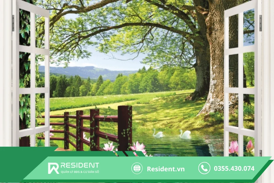 Tranh 3d đánh lừa thị giác, giúp không gian căn phòng trở nên rộng hơn