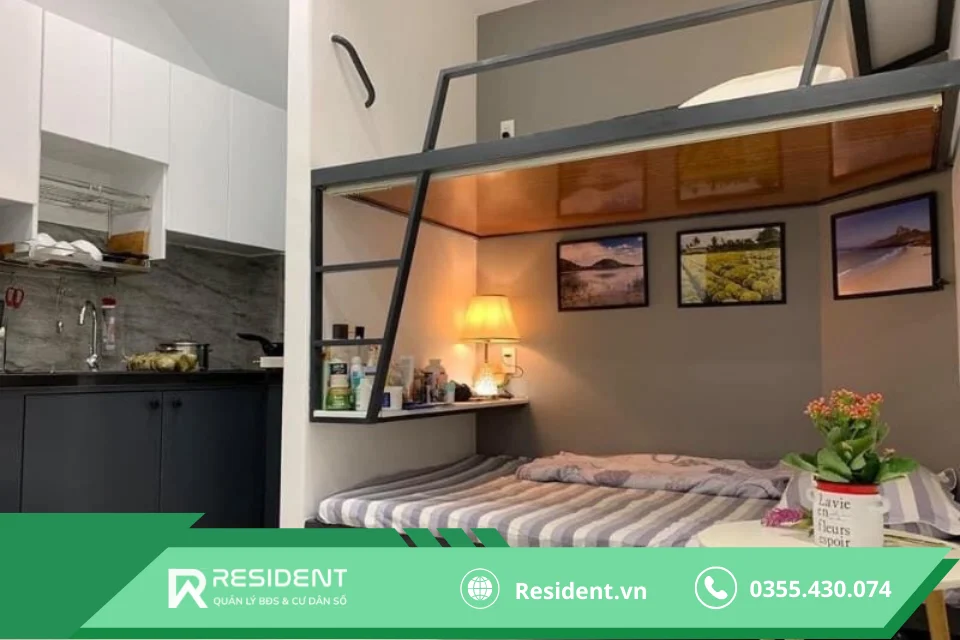 Thiết kế phòng trọ 9m2 gọn gàng tinh tế