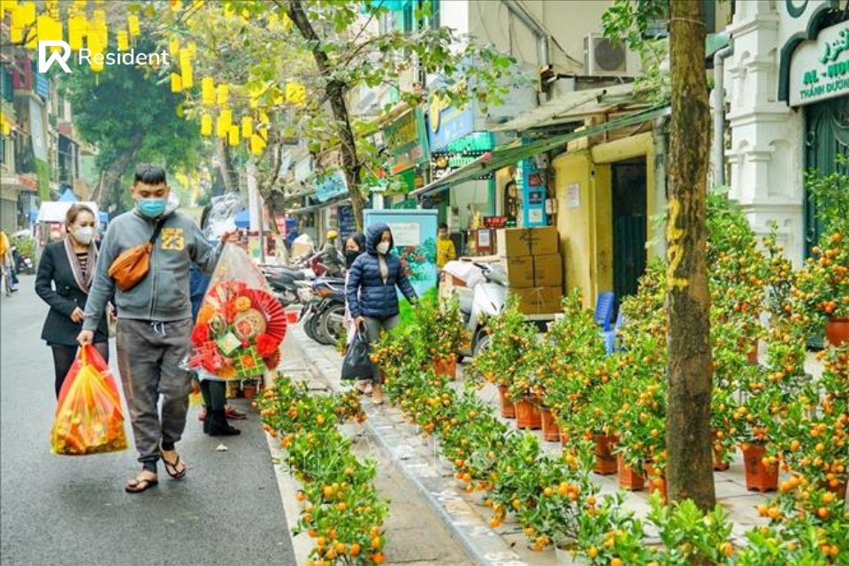 Cảnh chợ hoa Hàng Lược