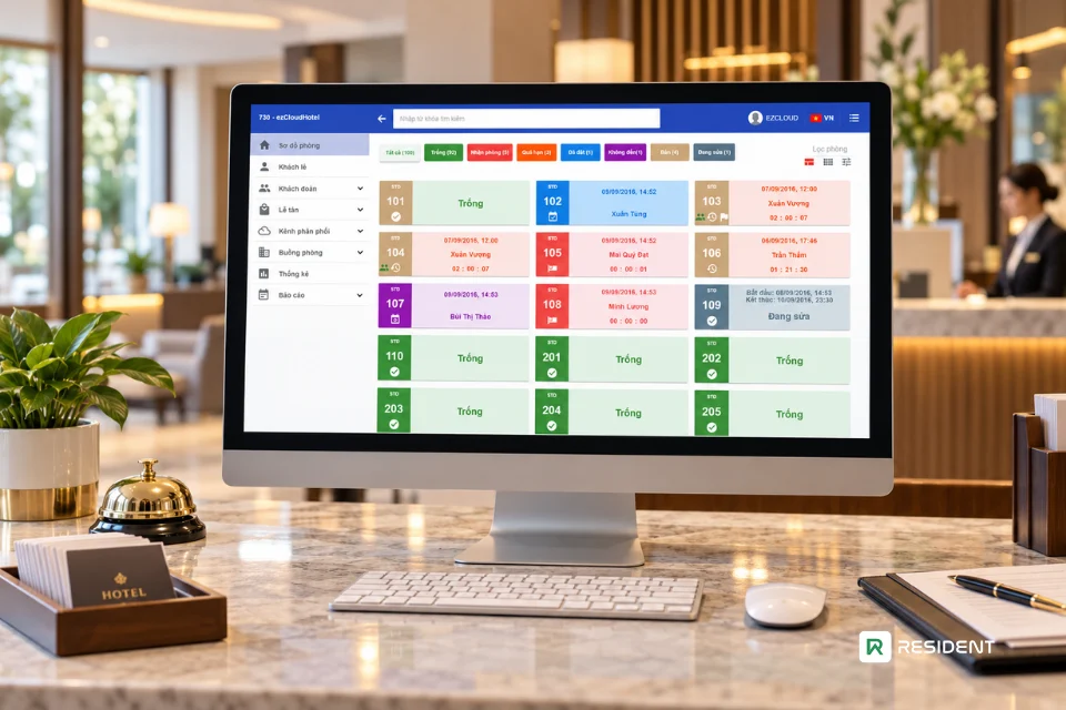 ezCloudhotel – Phần mềm quản lý khách sạn online và phân phối phòng