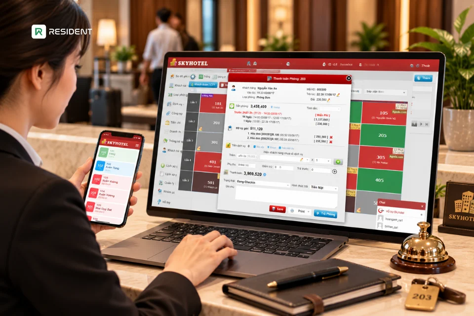 Skyhotel – Phần mềm quản lý khách sạn trực tuyến