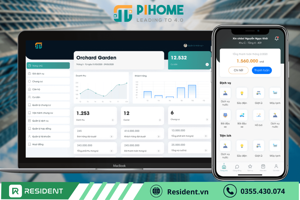 Pihome - Phần mềm quản lý tòa nhà chung cư