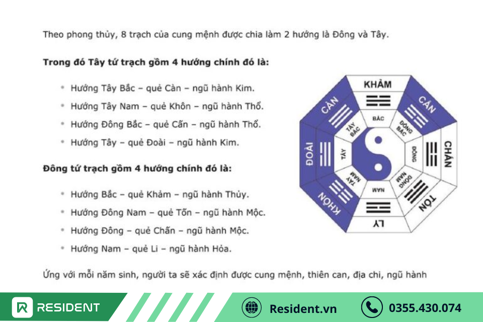 Cách tính đông tứ trạch