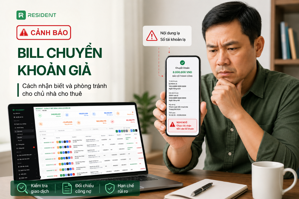 Bill chuyển khoản giả: Dấu hiệu nhận biết và cách chủ nhà tránh mất tiền thuê
