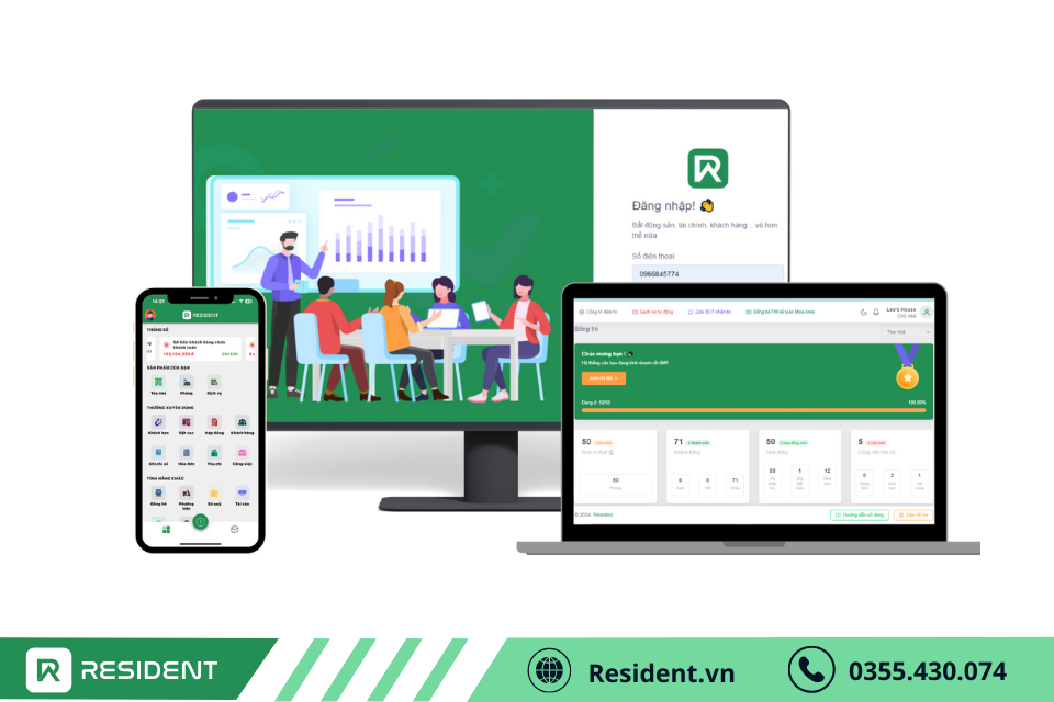 Phần mềm quản lý bất động sản cho thuê Resident