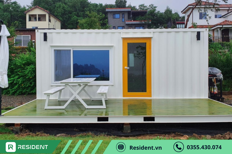 Mẫu nhà container giá rẻ 20 feet thiết kế đơn giản, đẹp mắt