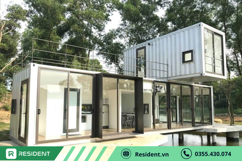 Mẫu nhà ghép container giá rẻ, được thiết kế sáng tạo, đẹp mắt