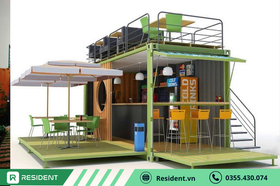 Thiết kế nhà container để làm quán cafe