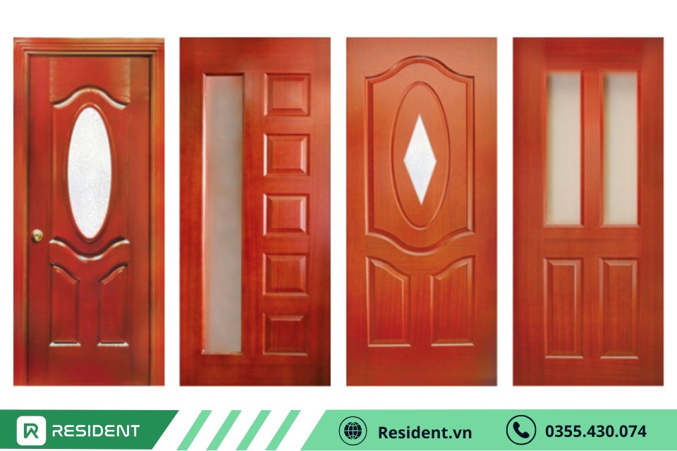 Mẫu cửa gỗ công nghiệp HDF Veneer