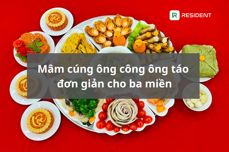 Mâm cúng ông công ông táo đơn giản cho ba miền