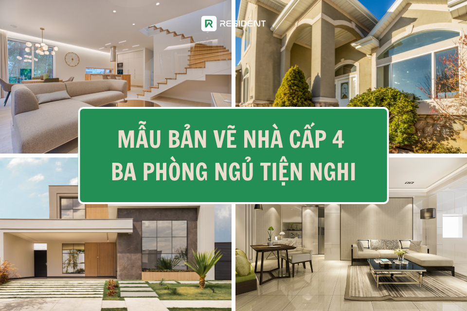 Bản vẽ nhà cấp 4 ba phòng ngủ tiện nghi