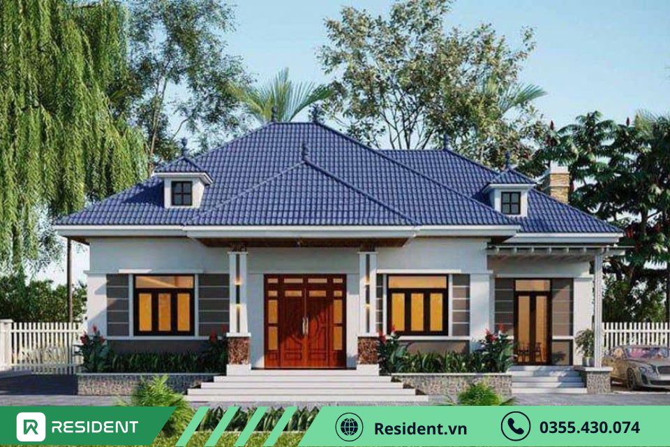 Mẫu nhà 100m2 3 phòng ngủ 1 thờ