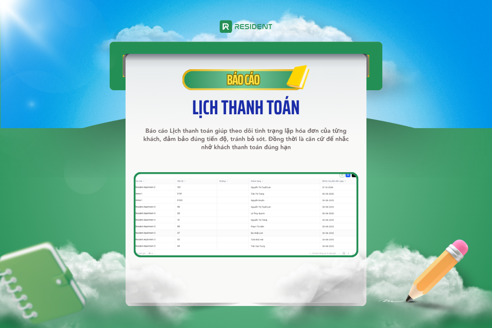 Báo cáo lịch thanh toán