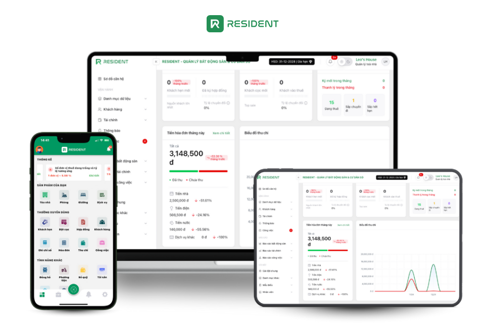 App quản lý nhà trọ Resident