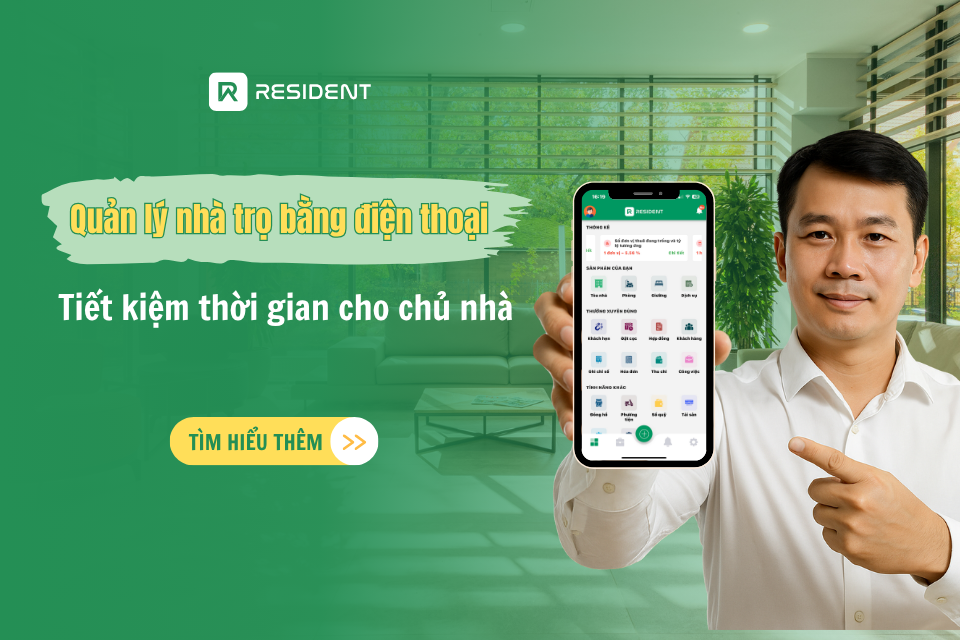Quản lý nhà trọ bằng điện thoại tiết kiệm thời gian cho chủ nhà