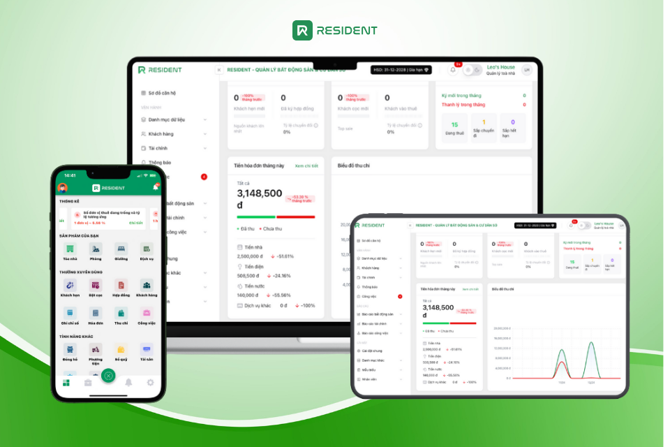 Resident – Phần mềm quản lý ký túc xá theo mô hình vận hành linh hoạt