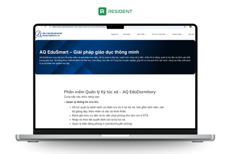 AQ EduDormitory – Phần mềm quản lý ký túc xá trong hệ sinh thái giáo dục AQTech