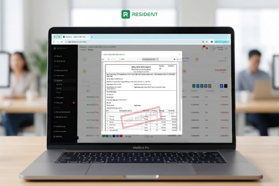 Xuất hóa đơn điện tử tự động trực tiếp ngay trên phần mềm Resident