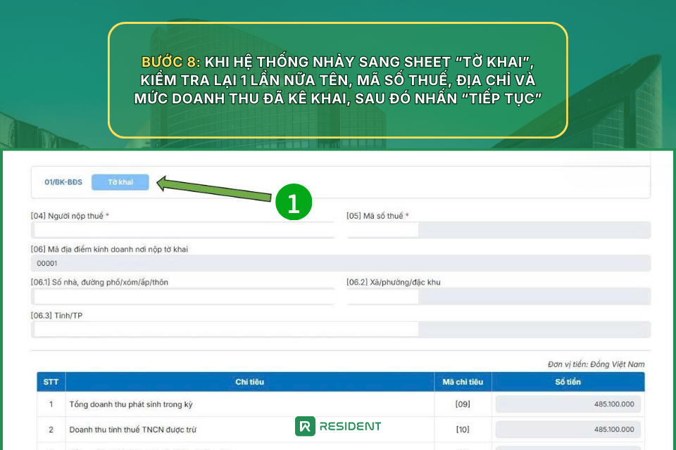Bước 8: Kiểm tra và nộp tờ khai
