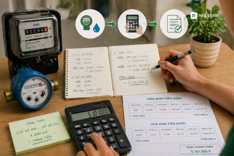 Cách tính giá điện nước nhà trọ đúng quy định