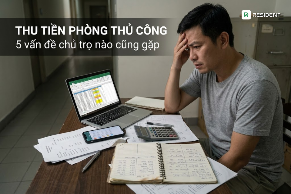 Thu tiền phòng thủ công: 5 vấn đề chủ trọ nào cũng gặp