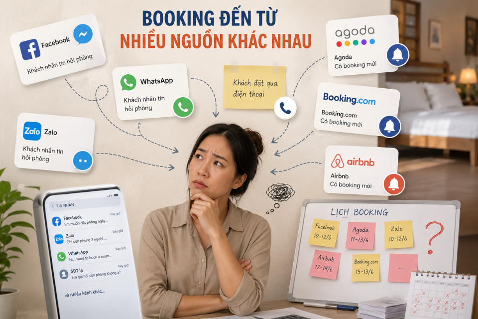 Booking đến từ nhiều nguồn khác nhau