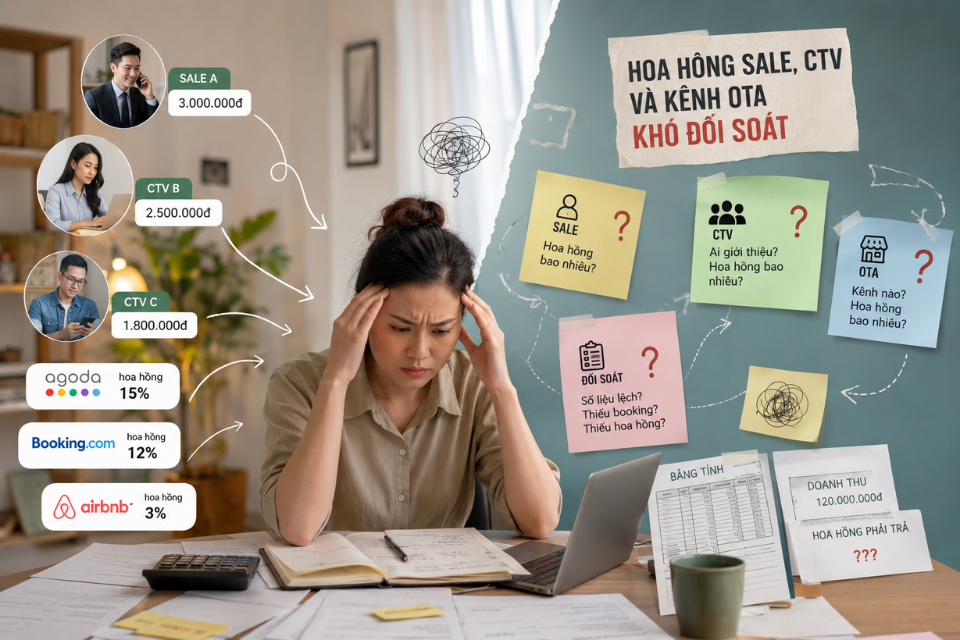 Hoa hồng sale, CTV và kênh OTA khó đối soát