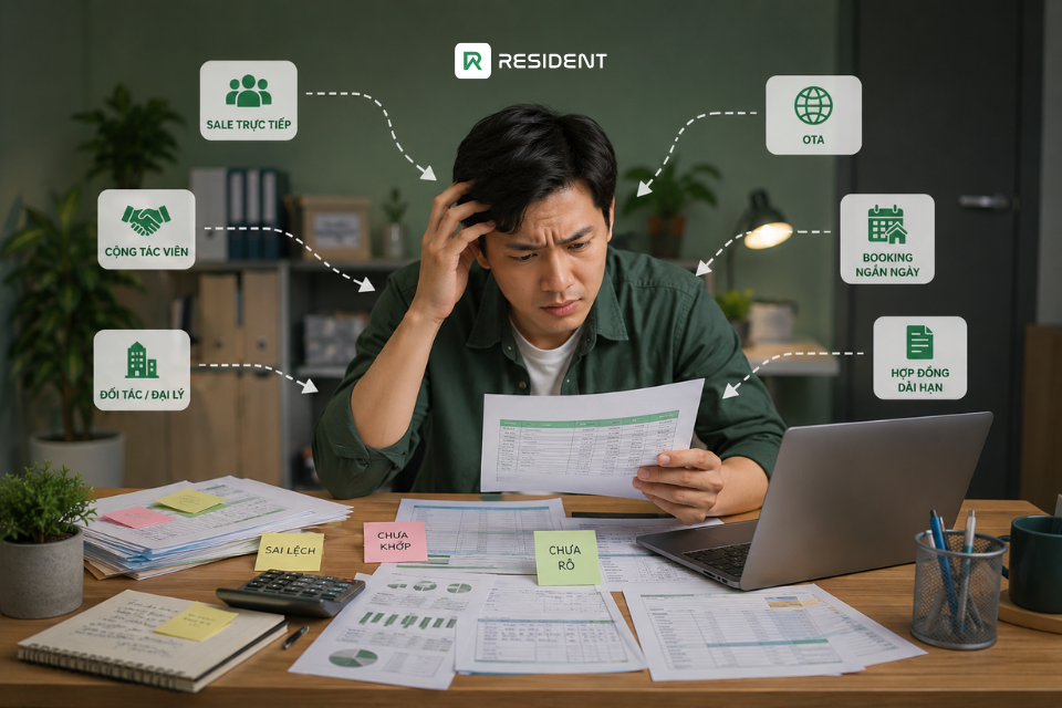 Vì sao quản lý hoa hồng sale phòng dễ bị rối khi có nhiều nguồn khách?